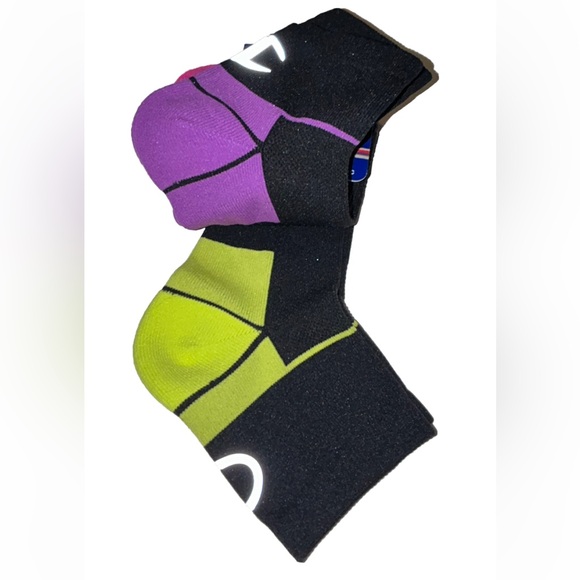 Champion Ankle Socks 3 Pair Women's 5-9 Black Multicolor w Logo Compression Arch - Picture 8 of 11